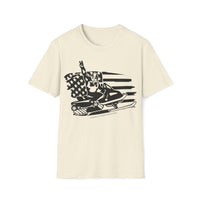 Bigfoot American Flag Snowmobile Unisex Soft-Style T-Shirt