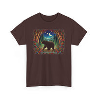 Boho Black Bear Forest Unisex 100% Cotton Tee