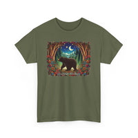 Boho Black Bear Forest Unisex 100% Cotton Tee