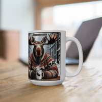 Mr. Moose Morning Coffee Ceramic Mug (15oz)