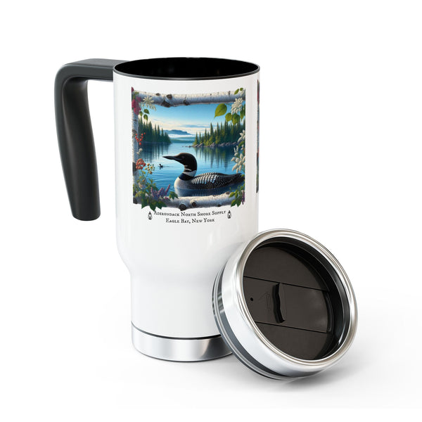 Beautiful Loon 14oz Stainless Steel Travel Mug with Handle