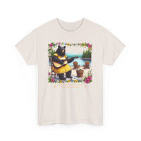 Black Bear Folk Singer Adirondacks Unisex 100% Cotton Tee