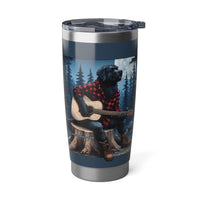 Long haired Black Labrador Guitar 20oz Double-Wall Insulated Stainless Steel Hot or Cold Tumbler