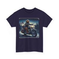 Chocolate Labradoodle Motorcycle Adirondacks Unisex 100% Cotton Tee