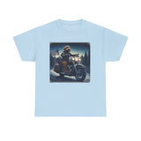 Chocolate Labradoodle Motorcycle Adirondacks Unisex 100% Cotton Tee