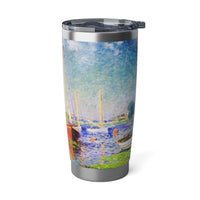 Claude Monet's Red Boats at Argenteuil 20oz Double-Wall Insulated Stainless Steel Hot or Cold Tumbler