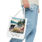 Black Bear Beach Bear Poly Tote Bag