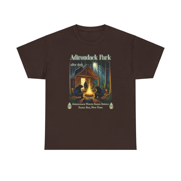 Adirondack Park After Dark Black Bears Unisex 100% Cotton Tee