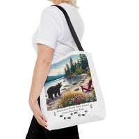 Black Bear Beach Bear Poly Tote Bag