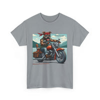 Pittie Riding Motorcycle Adirondacks Unisex 100% Cotton Tee