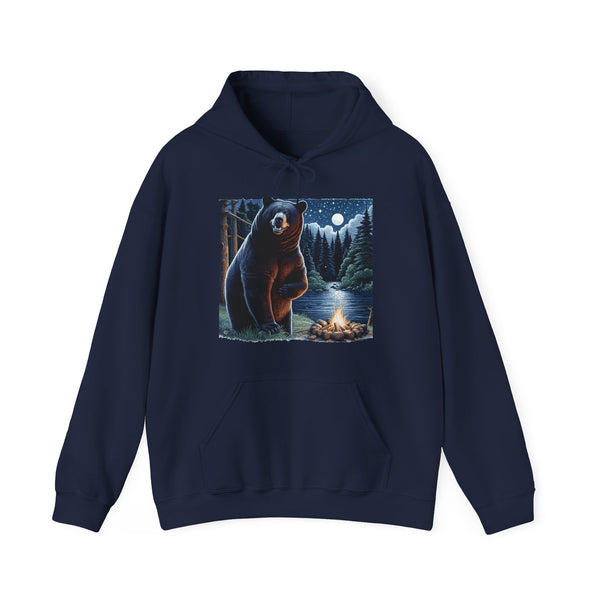 Black Bear Night Lights Unisex Heavy Blend™ Hooded Sweatshirt