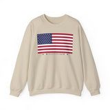 USA American Flag Logo Unisex Heavy Blend Crewneck Sweatshirt