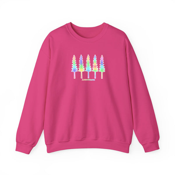 Row of Snowy Pines Pastels Unisex Heavy Blend Crewneck Sweatshirt