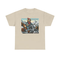 Golden Retriever Motorcycle Adirondacks Unisex 100% Cotton Tee