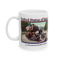 United States of America Teddy Roosevelt Motorcycle Ceramic Mug (11oz or 15oz)