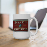 Camp Fire Brand Coffee Label Ceramic Mug (15oz)