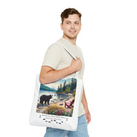 Black Bear Beach Bear Poly Tote Bag