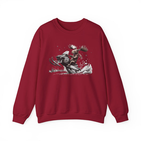 Moose Snowmobile Unisex Heavy Blend Crewneck Sweatshirt