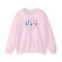 Row of Snowy Pines Neon Unisex Heavy Blend Crewneck Sweatshirt