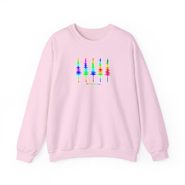 Row of Snowy Pines Neon Unisex Heavy Blend Crewneck Sweatshirt