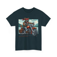 Pittie Riding Motorcycle Adirondacks Unisex 100% Cotton Tee