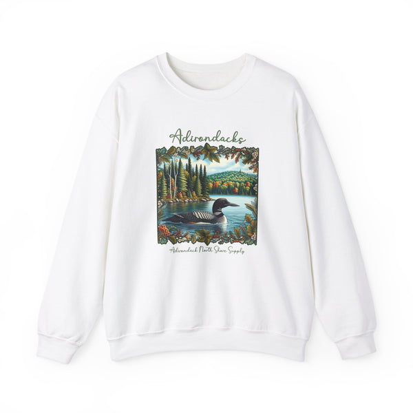 Adirondacks Fall Loon Unisex Heavy Blend Crewneck Sweatshirt