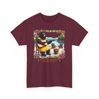 Black Bear Folk Singer Adirondacks Unisex 100% Cotton Tee