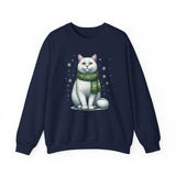 Snowy Mr. Mouse Cat Unisex Heavy Blend Crewneck Sweatshirt