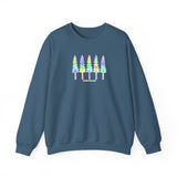 Row of Snowy Pines Pastels Unisex Heavy Blend Crewneck Sweatshirt