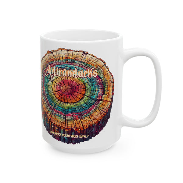 Adirondacks Tree Rings Ceramic Mug (15oz)