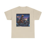 Chocolate Labradoodle Motorcycle Adirondacks America Unisex 100% Cotton Tee