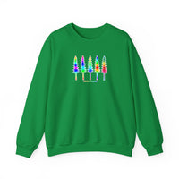 Row of Snowy Pines Neon Unisex Heavy Blend Crewneck Sweatshirt