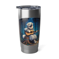 Great Pyrenees Girl Guitar 20oz Double-Wall Insulated Stainless Steel Hot or Cold Tumbler