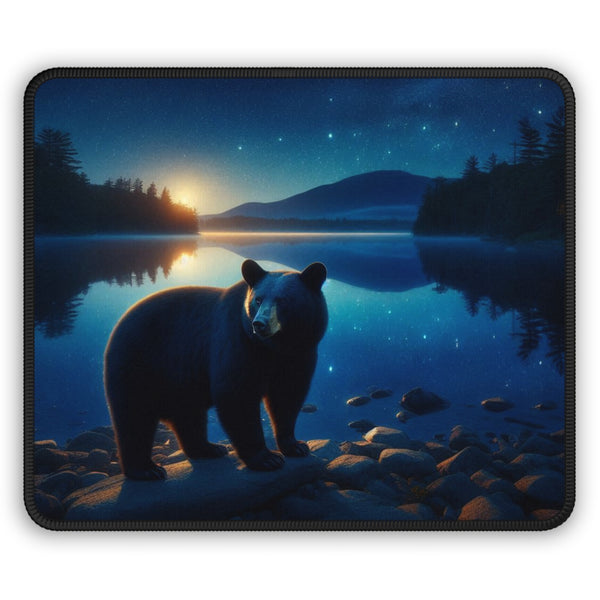 Black Bear Night Lake Gaming Mouse Pad