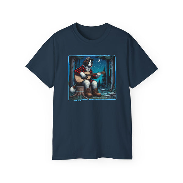 St. Bernard Playing Guitar Unisex 100% Ultra Cotton T-Shirt