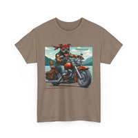 Pittie Riding Motorcycle Adirondacks Unisex 100% Cotton Tee