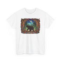 Boho Black Bear Forest Unisex 100% Cotton Tee