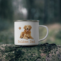 Golden Retriever Golden Dad Enamel Camping Mug