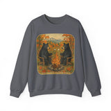 Adirondack Chairs Marshmallow Roasting Bears Unisex Heavy Blend Crewneck Sweatshirt