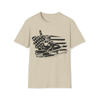 Bigfoot American Flag Snowmobile Unisex Soft-Style T-Shirt