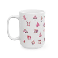 Pretty Christmas Pink Ceramic Mug (15oz)