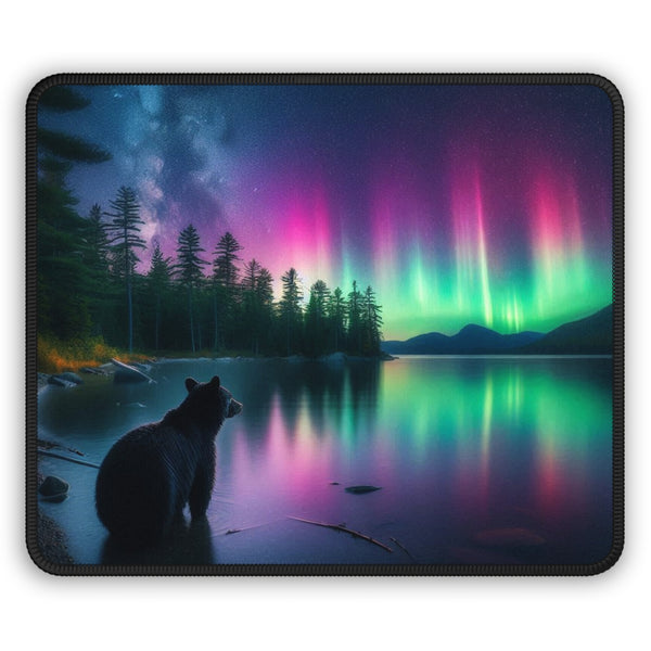 Black Bear Northern Lights Gaming Mouse Pad