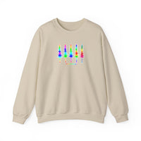 Row of Snowy Pines Neon Unisex Heavy Blend Crewneck Sweatshirt