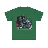 Black Bear Couple Riding Motorcycle Adirondacks Unisex 100% Cotton Tee