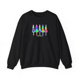 Row of Snowy Pines Neon Unisex Heavy Blend Crewneck Sweatshirt