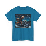 Night Riding Moose Motorcycle Adirondacks Unisex 100% Cotton Tee