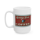 Camp Fire Brand Coffee Label Ceramic Mug (15oz)