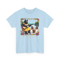 Black Bear Folk Singer Adirondacks Unisex 100% Cotton Tee