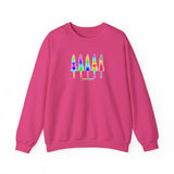 Row of Snowy Pines Neon Unisex Heavy Blend Crewneck Sweatshirt