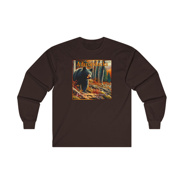 Adirondacks Fall Black Bear 100% Cotton Long Sleeve Tee